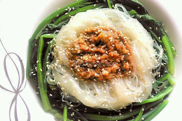菠菜拌粉丝的做法图解8