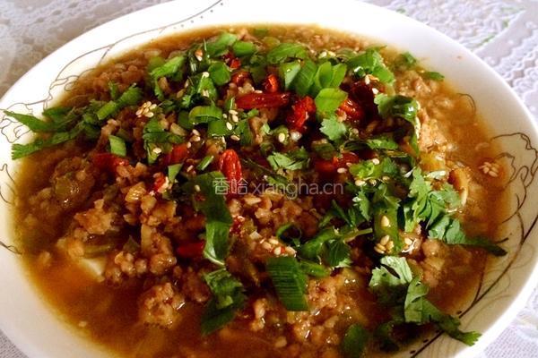 肉末蒸豆腐的做法图解10