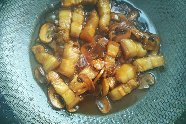 蘑菇红烧肉的做法图解13
