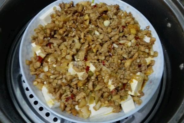 榨菜肉末蒸豆腐的做法图解8