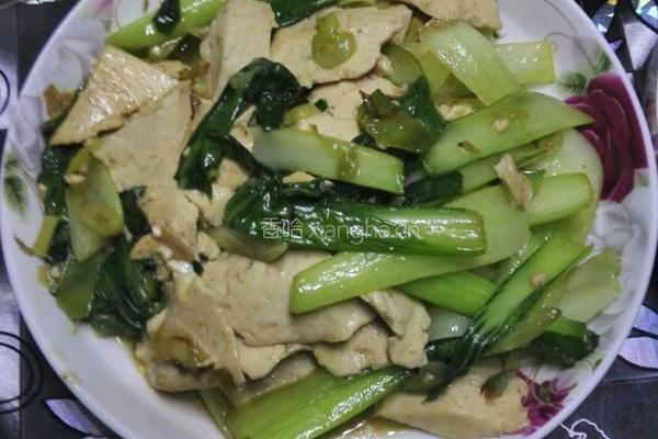 油菜烧豆腐的做法图解8
