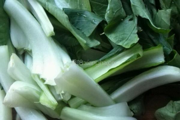 油菜烧豆腐的做法图解2