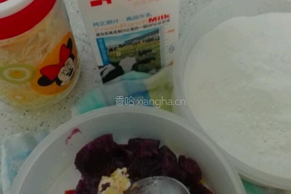 奶香紫薯饼的做法图解2