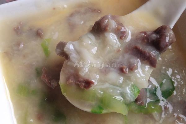 窝蛋牛肉粥的做法图解8