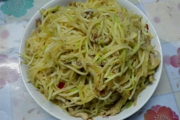 白萝卜炒肉丝
