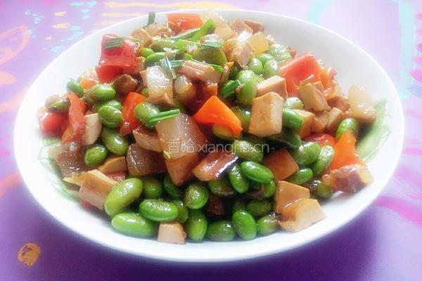 毛豆米烧咸肉的做法图解5