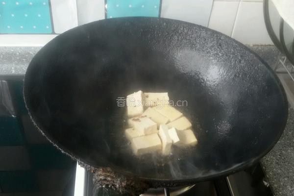 油菜烧豆腐的做法图解2