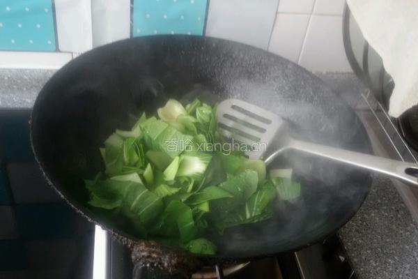 油菜烧豆腐的做法图解4