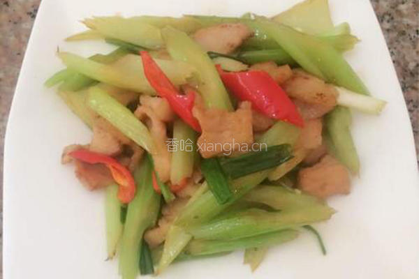 西芹炒肉的做法图解7