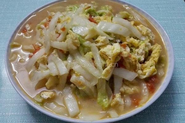 番茄鸡蛋炒白菜的做法图解9