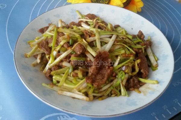 肉片炒蒜黄的做法图解5
