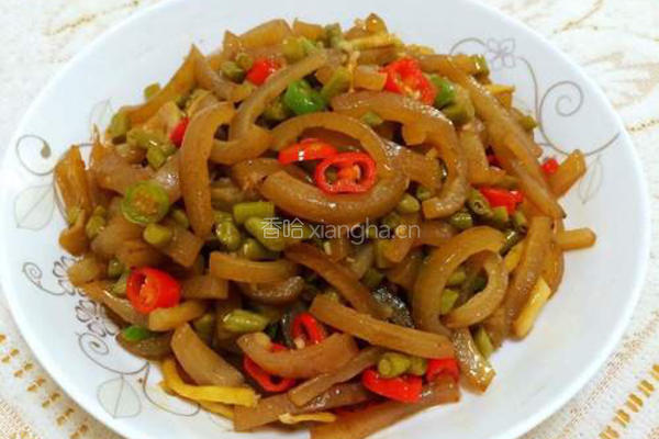 猪皮炒酸豆角的做法图解10