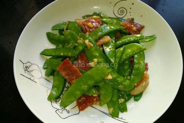 培根炒荷兰豆的做法图解4