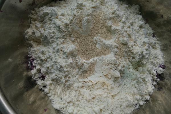 玫瑰花紫薯馒头的做法图解4