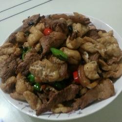 青红椒油豆泡炒肉的做法[图]