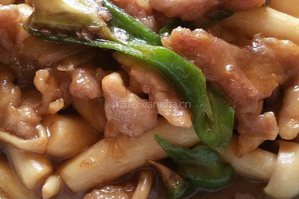 蚝油海鲜菇炒猪肉里脊