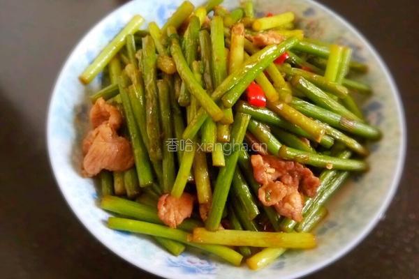 蒜苔炒肉的做法图解9