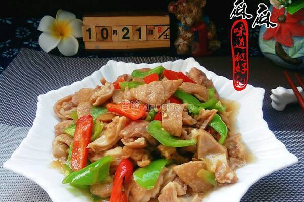 尖椒炒大肠的做法图解8