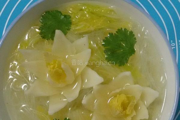 白菜莲花粉丝汤的做法图解10