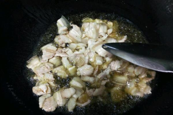 茼蒿菜炒米面的做法图解3