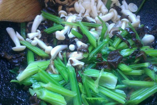 芹菜 白玉菇的做法图解5