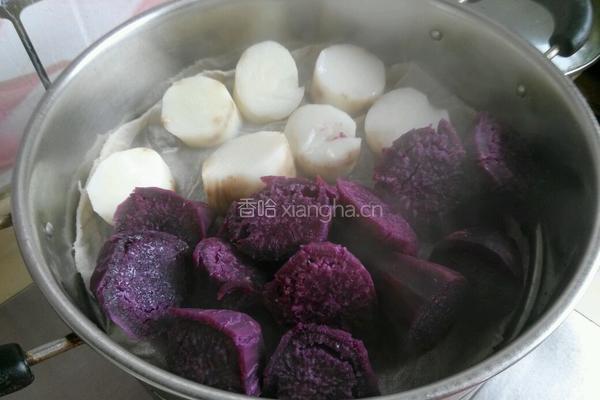 蜜恋紫薯山药泥的做法图解2