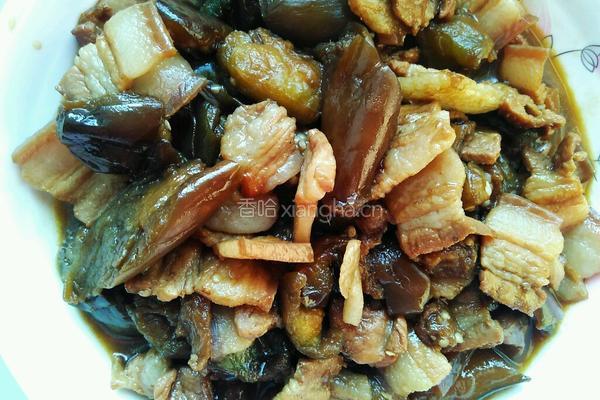 红烧肉焖茄子的做法图解15