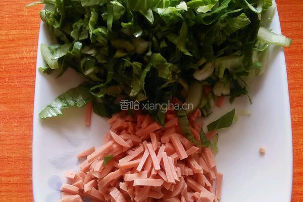 牛奶火腿青菜饼的做法图解2