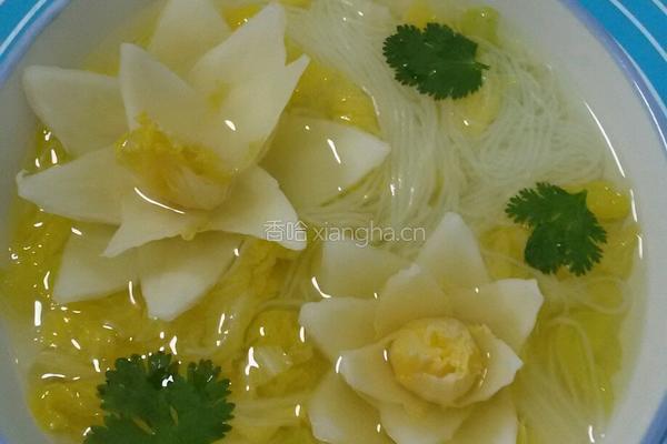 白菜莲花粉丝汤的做法图解11
