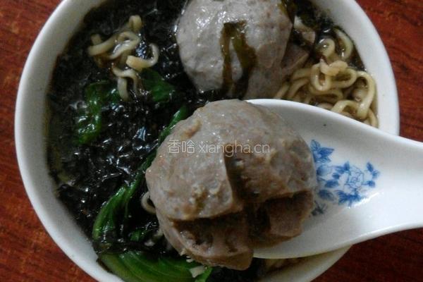 牛肉丸紫菜汤面的做法图解6