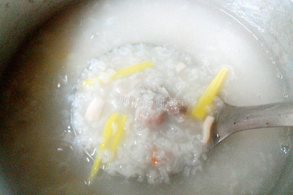 鱿鱼虾干排骨粥的做法图解7