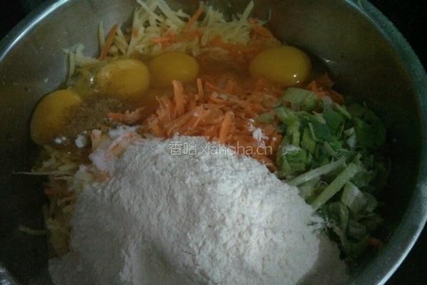 鸡蛋蔬菜饼的做法图解2
