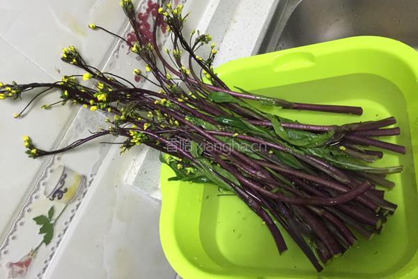 紫菜心炒肉片的做法图解1