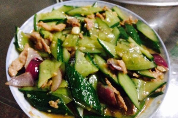 黄瓜炒肉的做法图解9