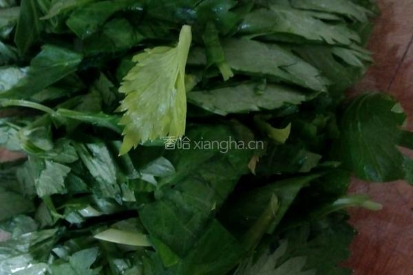 芹菜叶虾仁饼的做法图解2