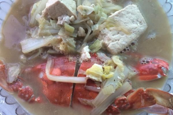 螃蟹炖白菜的做法图解4