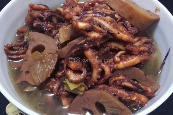 红烧肉八爪鱼炖莲藕的做法图解10