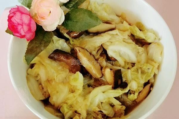 耗油香菇白菜的做法图解7