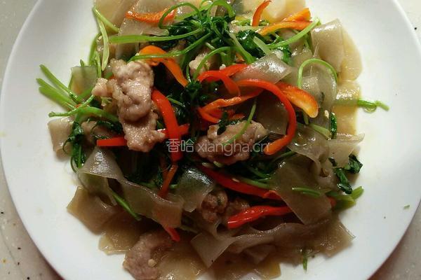 香菜粉皮炒肉丝的做法图解6