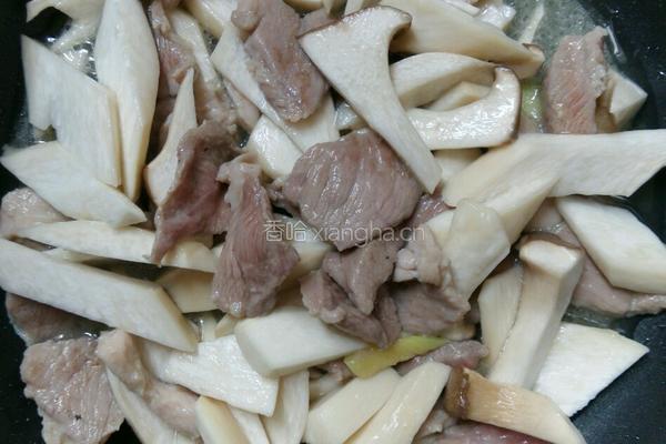 肉片炒杏鲍菇的做法图解4
