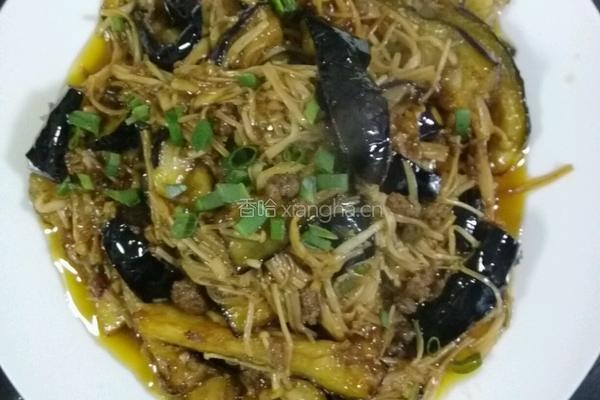 金针肉末烧茄子的做法图解11