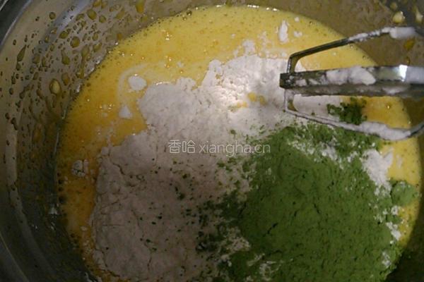 青汁小蛋糕的做法图解3