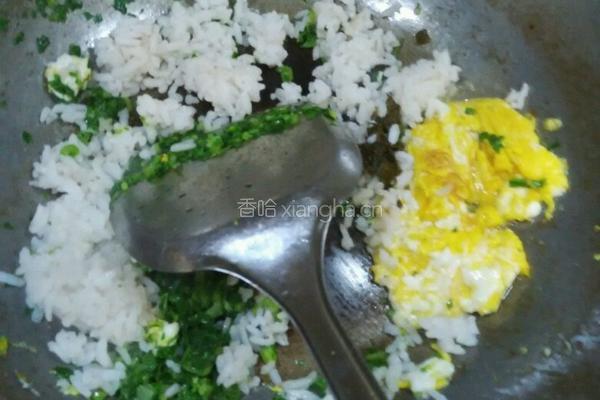 青菜蛋炒饭的做法图解6