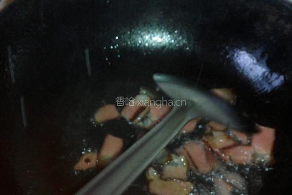 蒜苔炒腊肉的做法图解4