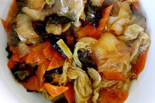 白菜胡萝卜扒木耳