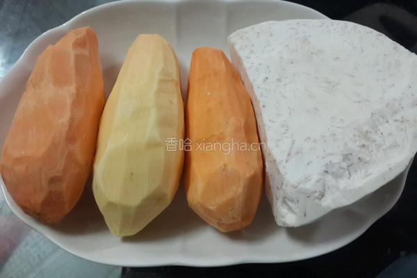 香芋红薯糖水的做法图解1