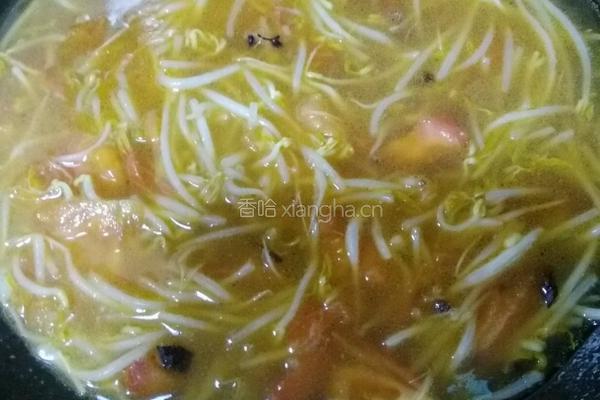 西红柿豆芽烩饼的做法图解6