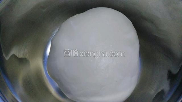 盖保鲜膜放温暖处发酵，我是直接启动烤箱的发酵功能。
