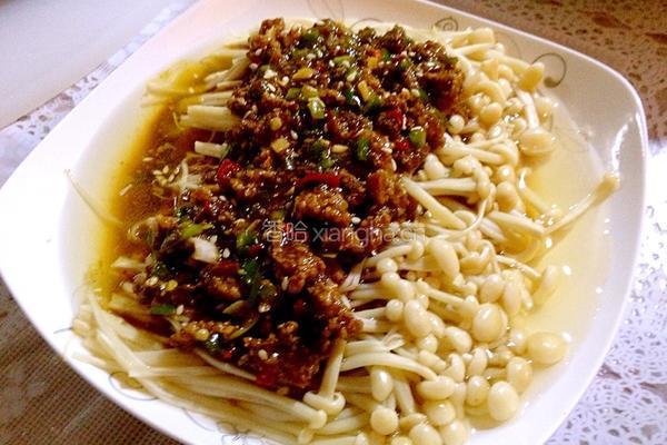 肉沫蒸金针菇的做法图解6