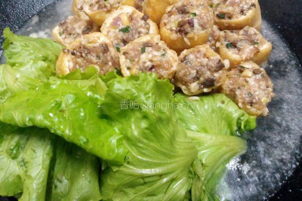 肉酿油豆腐，生菜的做法图解7